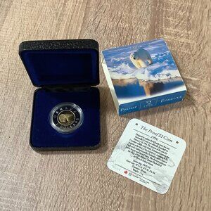 1996 Royal Canadian Mint Proof Toonie Coin in case polar bear
